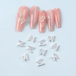 Nail Art Decorations 10pcs Charm Bufferfly Metal Figures 3d Parts Charms Kawaii Accessories For Manicure Rhinestone