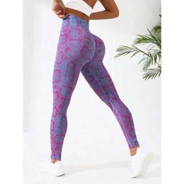 Lu Pant Align 3D Printed Sexy Snake Patterned Seamless Leggings High Waist Elastic Trainning Jogging Fashion Butt Lift Tights Yoga Gry Wo