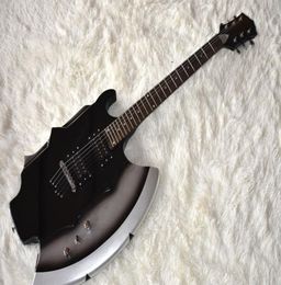 Factory Axe Shape Electric Guitar with Rosewood FretboardStrings Thru BodyHigh QualityCan be Customized6859356