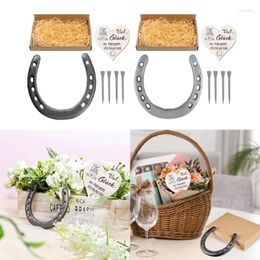 Party Decoration Luck Horseshoe Wedding Favor With Heart Pendant Metal Decorations
