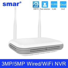 Modules Smar New Wifi Nvr 8ch Cctv Nvr for 5mp/3mp Ip Camera Face Detect Network Video Recorder H.265 P2p Video Surveillance System