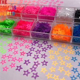 Glitter TCT531 Hollow Star Nails Glitter Nail Art Decoration Manicure Nagel Konst Clothes Decoration Festival Accessories Bulk Supplier