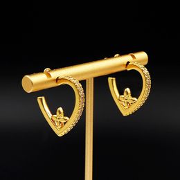Designer Luxury Brass Earrings Famous French Brand Classic Presbyopia Ear studs Swarovski Inlaid Diamonds High Quality Women Charm Jewellery Girl Fashion Gift