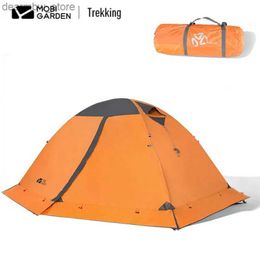 Tents and Shelters Mobi Garden Nature Hike Camping Tent Travel Outdoor Rainproof Alpine Desert Snow Camping Equipment Snow Skirt 2-3 Person Tent L48