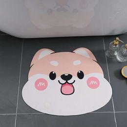 Diatom Mud Absorbent Floor Mat Cute Bathroom Anti Slip Quick Drying Soft Foot Toilet Carpet