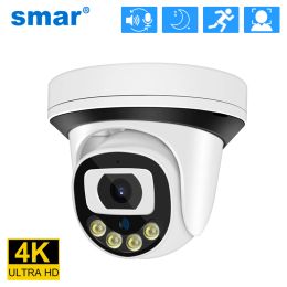 Cameras Smar 4K 8MP 5MP 4MP 3MP Dome POE Camera Ai Face Detect Builtin Microphone Security IP Camera IR/Color Night Vision Onvif Xmeye