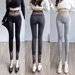 Women's Leggings 2024 Very Slim Beautiful Comfortable Modal Women Wear Spring Autumn Cotton Stretch Lace Pants 150-170cm