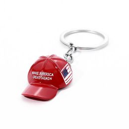 Trump Red Cap Keychain American Flag Car Accessoires Metall -Schlüsselanhänger Metall