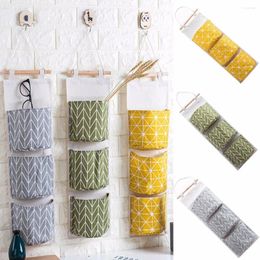 Storage Bags 2024 1 X 3 Grids Wall Hanging Bag Organizer Container Decor Pocket Pouch Home Color