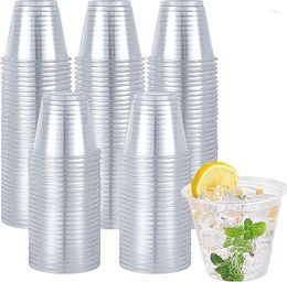 Disposable Cups Straws 25pcs Clear Plastic Cup Outdoor Picnic Birthday Kitchen Party Tableware Tasting 250ml