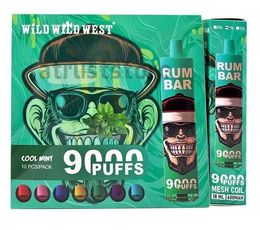 Original Rum Bar 9000 Puffs 650mah Battery18ml 5 % Send From Europe Warehouse 10 Flavors