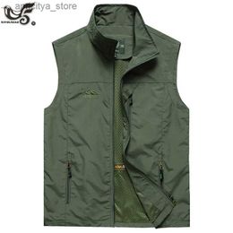 Outdoor Jackets Hoodies New Summer Mesh Vest Men Breathable Multi Pocket Classic Waistcoat Male Photographer Sleeveless Climbing Hiking Fishing Jackets L48