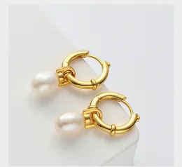 Dangle Earrings Brass Natural Freshwater Pearl Drop Earring Women Jewellery Punk Designer Runway Rare Simply Gown Boho Japan Korean