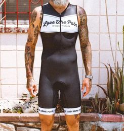 Racing Sets Love The Pain Men Sleeveless Skinsuit Triathlon Summer Set Cycling Jersey Clothing Mujer Running Clothes9287227