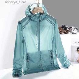 Outdoor Jackets Hoodies Mens Summer Elastic Ice Silk Clothing Sun Protection Sunscreen Clothing Ultra-thin Hooded Coat Outdoor Sports Fishing Jackets L48