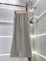 Women's Pants High End Colour Contrast Strap Zebra Pattern Versatile Wide Leg Fabric With Silver Thread Delicate Texture