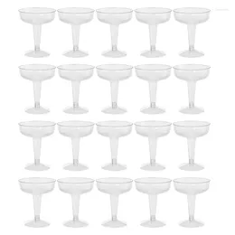 Disposable Cups Straws 20Pcs Plastic Champagne Cocktail Cupswhiskey Goblet Glass Party Toasting Flutes Martini Mimosa Wedding Cup
