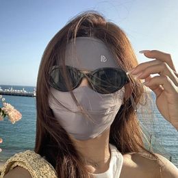 Scarves Breathable Thin Cover Sunscreen Mask Fashion Full Face Sun Protection Traceless Silk Summer