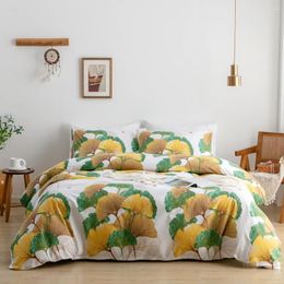 Bedding Sets Evich Set Of Pillowcase And Quilt Cover Golden Autumn Leaves Pattern High Quality Four Seasons Bedroom Home Textile