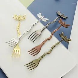 Coffee Scoops For Dessert Jelly Dragonfly Exquisite Branches Ice Leaves Shape Mini Vintage Mixing Spoon Cream Kitchen Milk