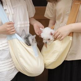 Cat Carriers Canvas Shoulder Bags For Pets Simple Cloth Young Cats Convenient Messenger Going Out Bag Transporting