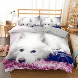 Bedding Sets 3D Dog Printed Duvet Cover Set For Kids Boys Girls Cute Husky Comforter Animal Bedroom Decor