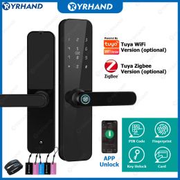 Lock F7 Tuya Zigbee Door Locks Biometric Fingerprint Locker Smart Entry Home Handle App Unlock Digital Intelligent Lock