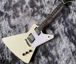 70s Explorer Classic White Electric Guitar Mahogany Fingerboard Rosewood Chrome Hardware White Pickguard3125449