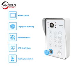 Intercom Electronic Fingerprint Outdoor Door Phone Call Panel IP65 Waterproof Intercom Home Kit Single doorbell 5 in 1 Unlock