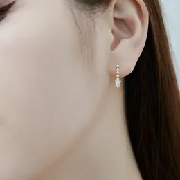 Stud Earrings Karachi Korean INS Style S925 Sterling Silver Female Water Droplet Shaped Pendant With Zircon Temperament Design