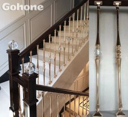 Dividers Aluminium Stair Column Handrail Iron Guard Railing Ann Assembled Moving Head Stair Accessories European Style Light Luxury Simple