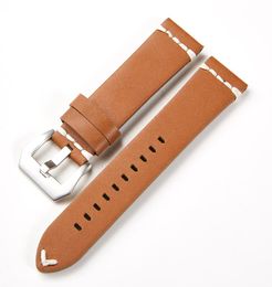 1820212224mm Handmade Genuine Leather Watchbands Watch Steel Pin buckle watch Strap High Quality Wrist Belt Brac7874005