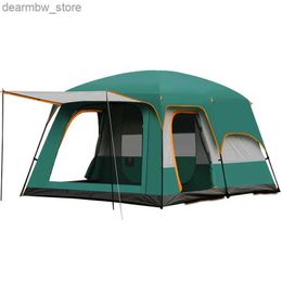 Tents and Shelters Outdoor Tent with Two Bedrooms and One Living Room Thickened Rainproof Double Layer Outdoor Camping Breathable Large Tent L48