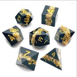 Decorative Figurines 7PCS Sharp Resin Dices Set Multicolour Polyhedral Moulds Multiplayers Digital Role Playing Board Table Game For Kids