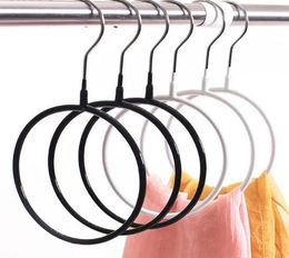 Storage Rack Metal Silk Scarf Hanger Round Ring Organizer Toroidal Circle Garment Belt Tie Towel Clothes Shelf Holder ZZ