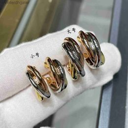 Top Quality 1to1 Brand Logo Womens Designer Earrings Carter Vgold large three Colour three ring earrings for women 18k rose gold Colour AAA Quality Dangle Earrings