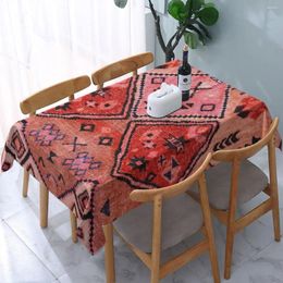 Table Cloth Waterproof Boho Farmhouse Traditional Moroccan Tablecloth Backed Elastic Edge Cover Bohemian Geometric