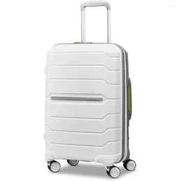 Suitcases Carry On Luggage With Wheels Freeform Hardside Expandable Double Spinner Carry-On 21-Inch White/Grey
