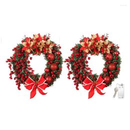 Decorative Flowers Holiday House Decoration Accessories Artificial Christmas Tree Wreath Hanging