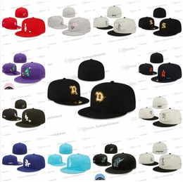 Men's Baseball Fitted Hats Casquettes chapeus Classic Hip Hop Black Colour Brooklyn Gold B Sport Full Closed Design Caps Grey Stitch Heart Patched Love Hustle Flowers