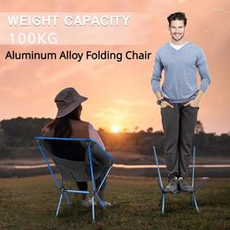 Camp Furniture 1PC Aluminium Alloy Folding Chair Camping Foot Rest Portable Retractable Accessorie For Picnic Fishing Garden Beach