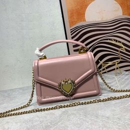 7A Chain designer Shoulder Crossbody Bags Women Messenger handbag Quality Wallet Calfskin Handle Heart Plated Vintage Brass Metal Front Flip bags