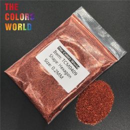 Glitter TCM0409 Red Bronze Color Metallic Luster Hexagon Shape Nail Glitter Nail Art Decoration Makeup FacePainting Henna Handwork DIY