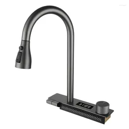 Kitchen Faucets Digital Display Faucet Piano Button Flying Rain Waterfall Water Light Luxury High-End