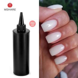 Gel MSHARE 250ml Milk White Builder Nail Extension Gel For Nail Extension UV Nails Running Liquid Fingers Building