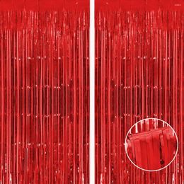 Party Decoration 1pc Red Background Tassel Curtains Rain Po Booth For Birthday Baby Shower Engagement Wedding