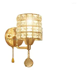 Wall Lamp LED Gold Crystal French Romantic Living Room TV Background Dining Hall Corridor Bedroom Bedside