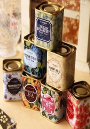 Metal Portable vintage Tea Tins Lids Container Gifts Boxes for wedding favor promotion gift package 8764008