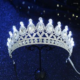 Hair Clips Luxury Wedding Crown Tiara For Women 2024 Princess Bride Tiaras LED Light Girls Birthday Party Crowns Bridal Headpiece