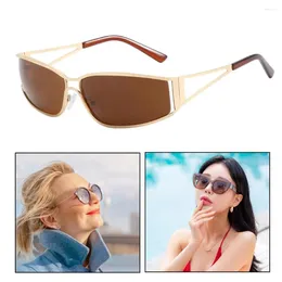 Sunglasses Frames 2024 Metal Wrap Around Women Silver Mirror Sun Glasses One Piece Steam Punk Goggles Men Shades Eyewear